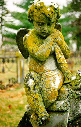 Statue d'ange recouverte de lichen ©Webring.com