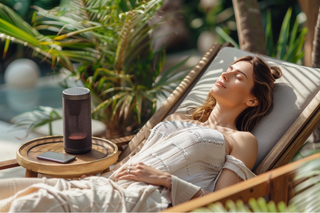 Enceinte Bluetooth Magnétique Portable - Son Puissant, Batterie 600mAh (6-7h) - Fixation Aimantée Pour Surfaces Métalliques - Pour Maison, Terrasse, Voyage