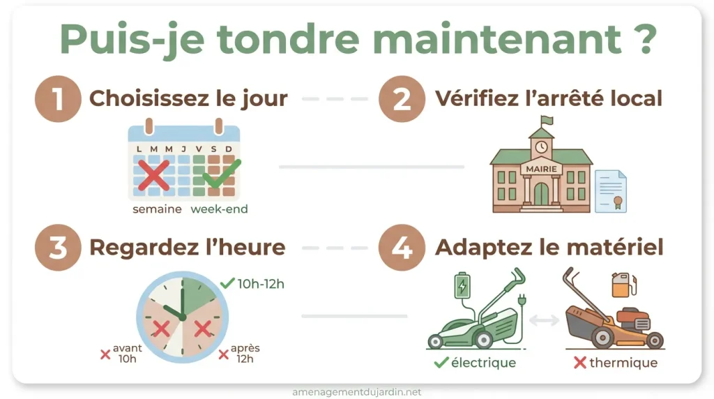 Schéma pour vérifier si la tonte est autorisée selon le moment