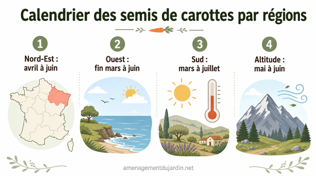 Calendrier des périodes de semis selon les régions françaises