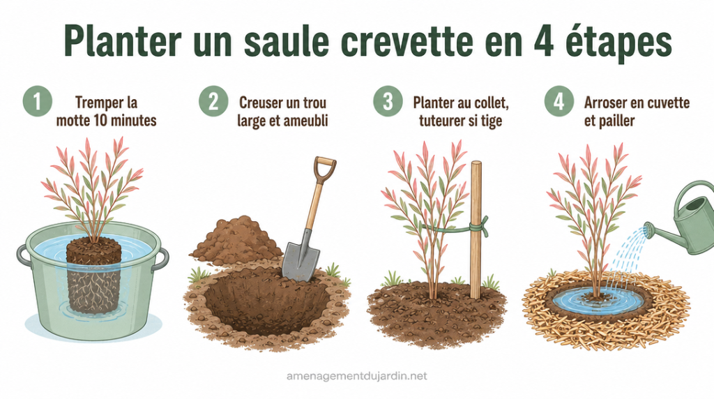 Infographie claire des étapes clés de plantation