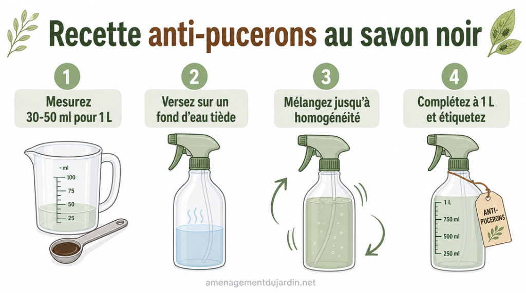 Infographie des étapes de préparation du mélange