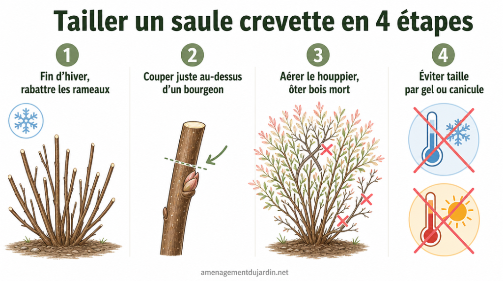 Infographie des 4 étapes clés de la taille