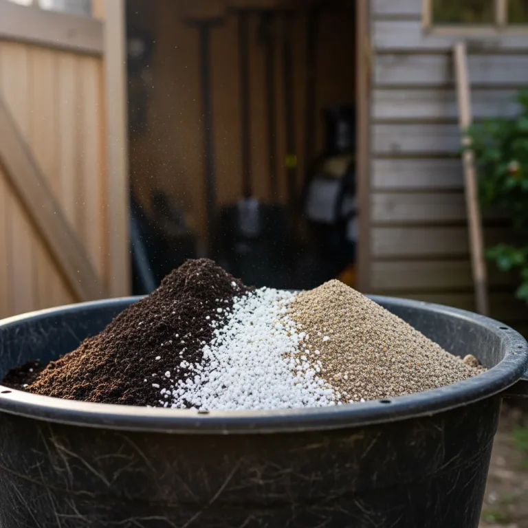 Substrat aéré avec perlite blanche et compost brun