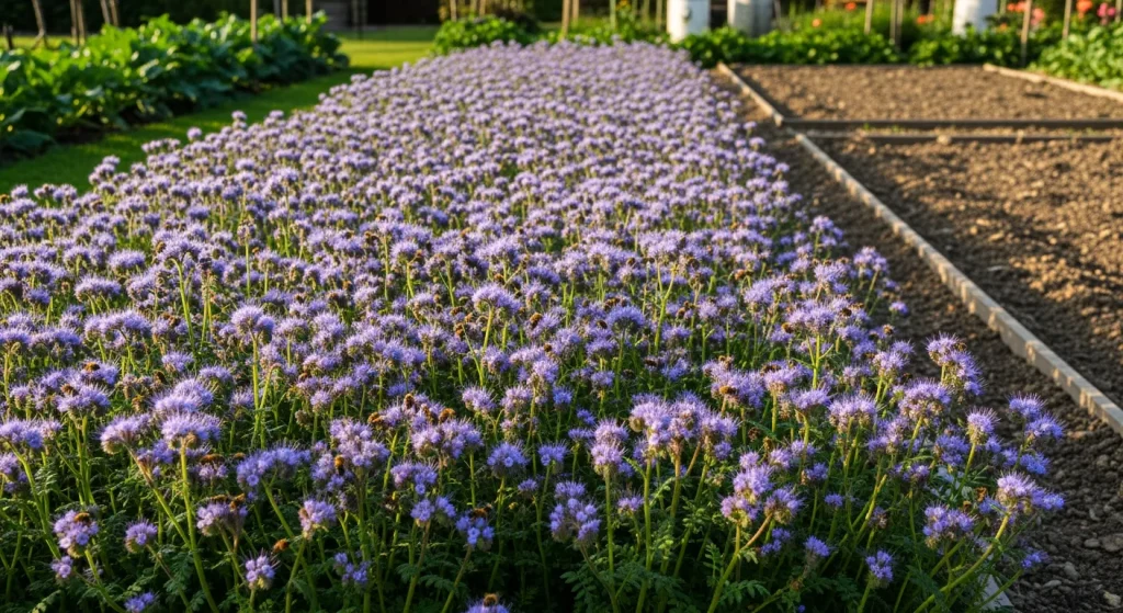 Massif de phacélie violette en couvert végétal