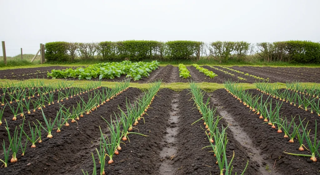 Rangs d’oignons sur planche drainée en climat océanique