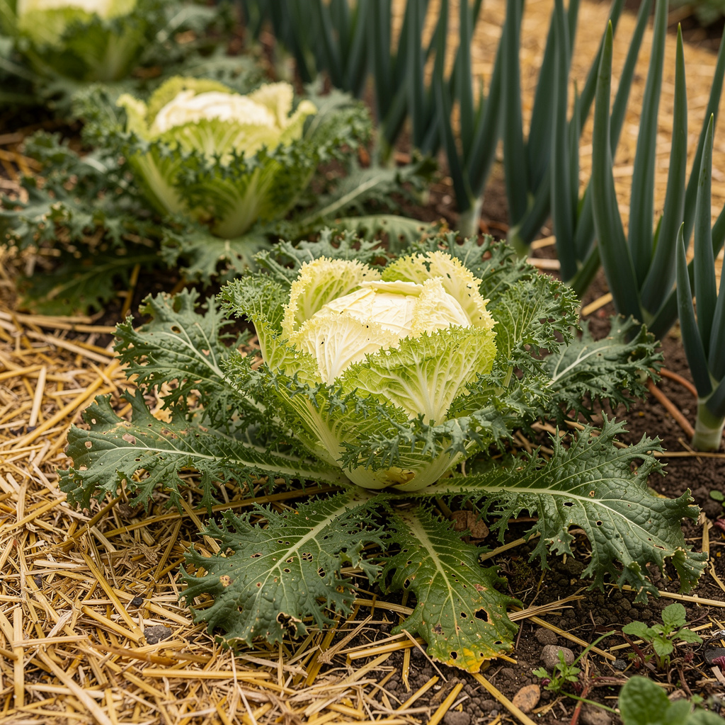 Chicorée frisée avec cœur clair et feuilles frisées vertes
