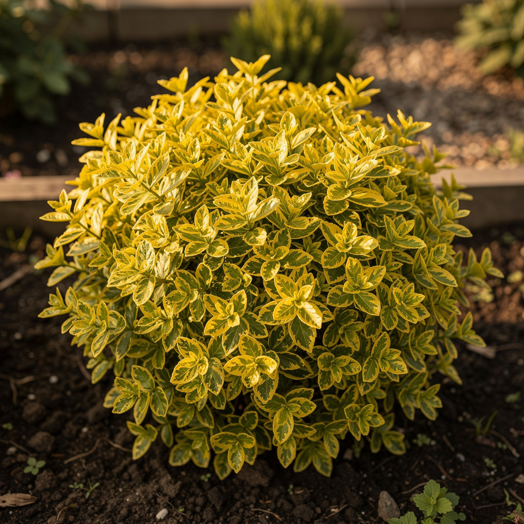 Feuillage doré contrasté d’Emerald n Gold en coussin dense