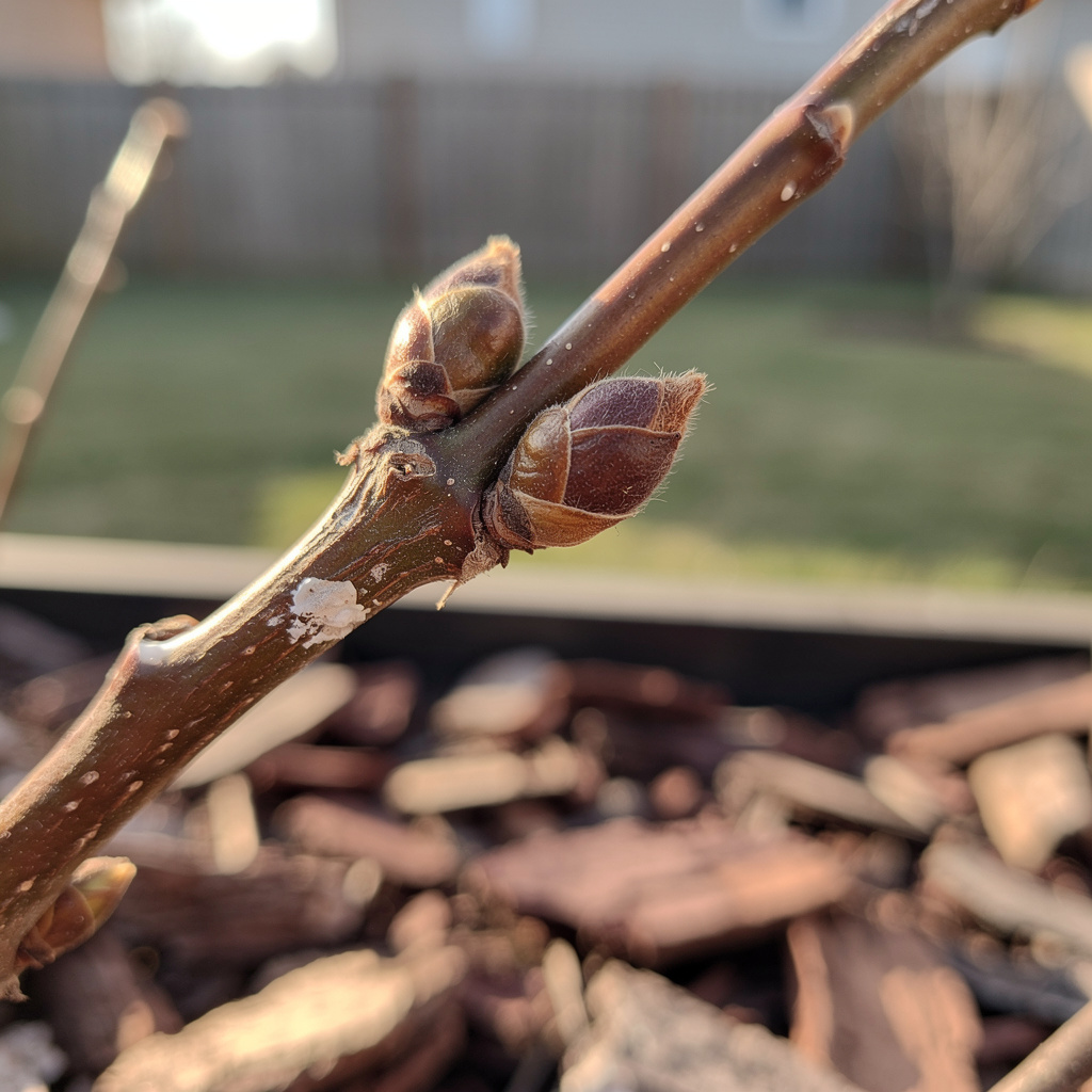 Bourgeons de figuier en dormance, gros plan net
