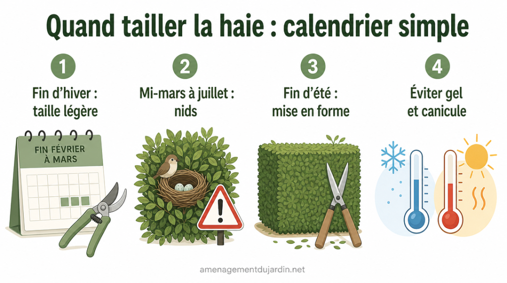 Calendrier simple pour tailler les haies selon les saisons