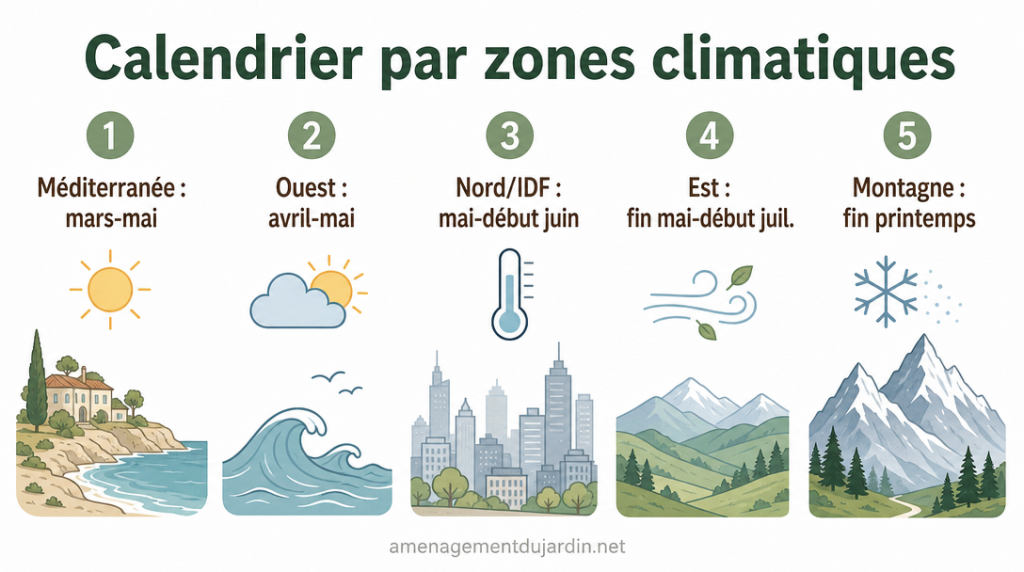Calendrier par zones climatiques pour tailler un palmier