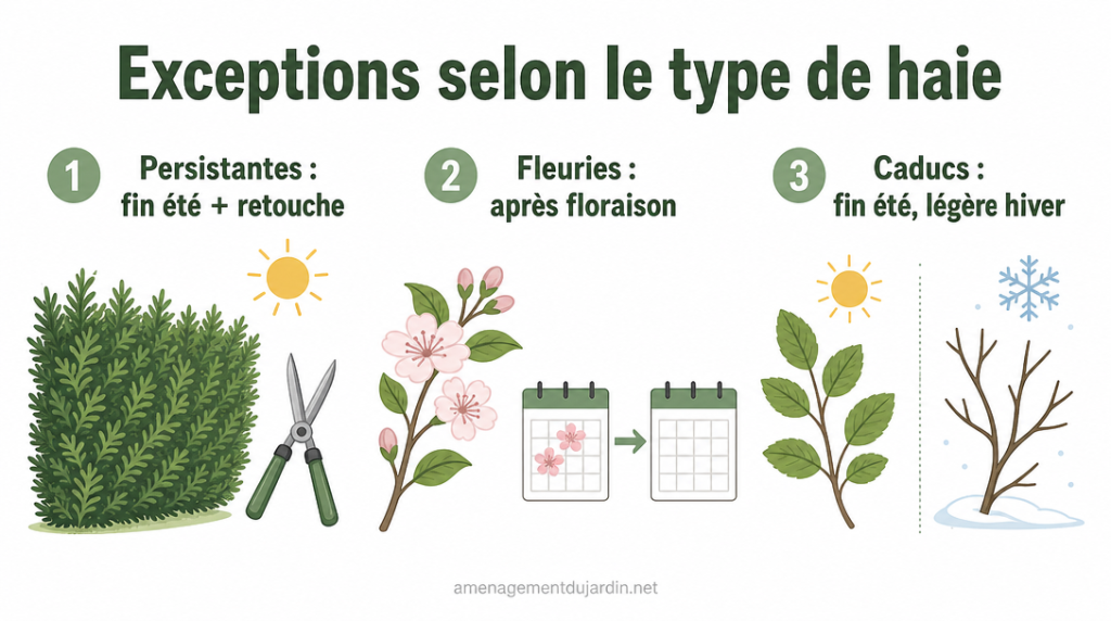 Récapitulatif des périodes de taille selon l’essence