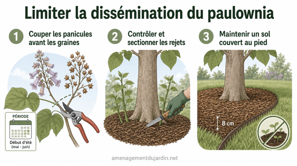 Infographie pour couper panicules, contrôler rejets et couvrir le sol