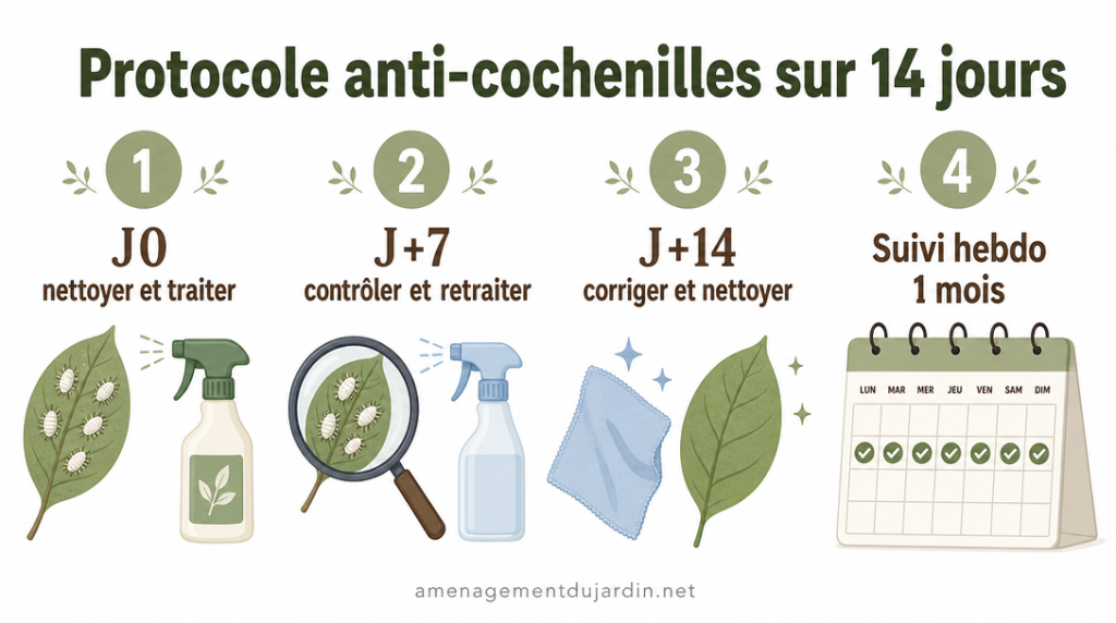 Schéma des étapes du protocole sur deux semaines