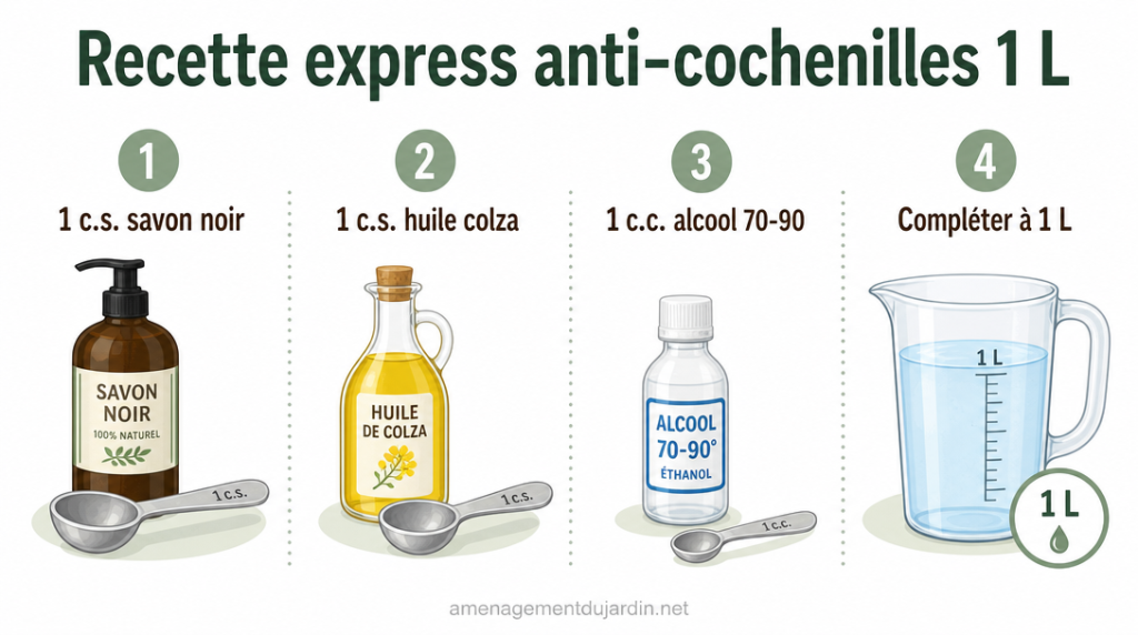 Schéma des dosages pour préparer 1 litre de solution