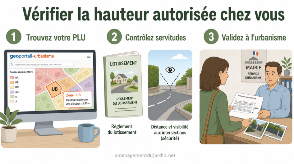 Infographie checklist pour valider la hauteur autorisée