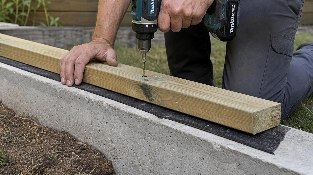 Mains posant une lisse sur membrane avant vissage