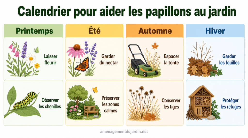 Calendrier des gestes saisonniers pour les papillons