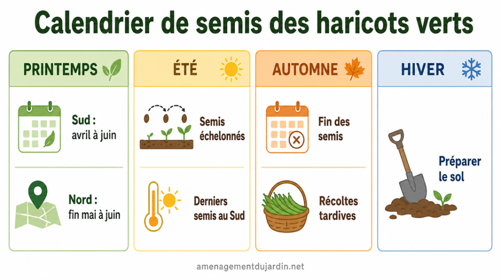 Calendrier régional des semis de haricots verts