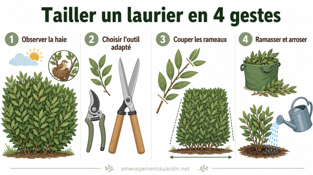 Quatre gestes pratiques pour réussir la taille d’un laurier