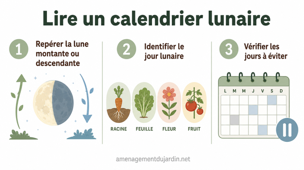 Trois repères pour lire un calendrier lunaire jardin