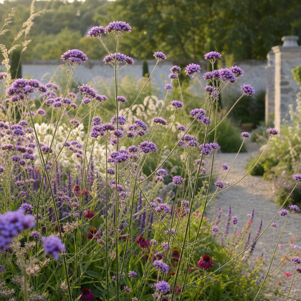 Verveine de Buenos Aires aux fleurs violettes aériennes