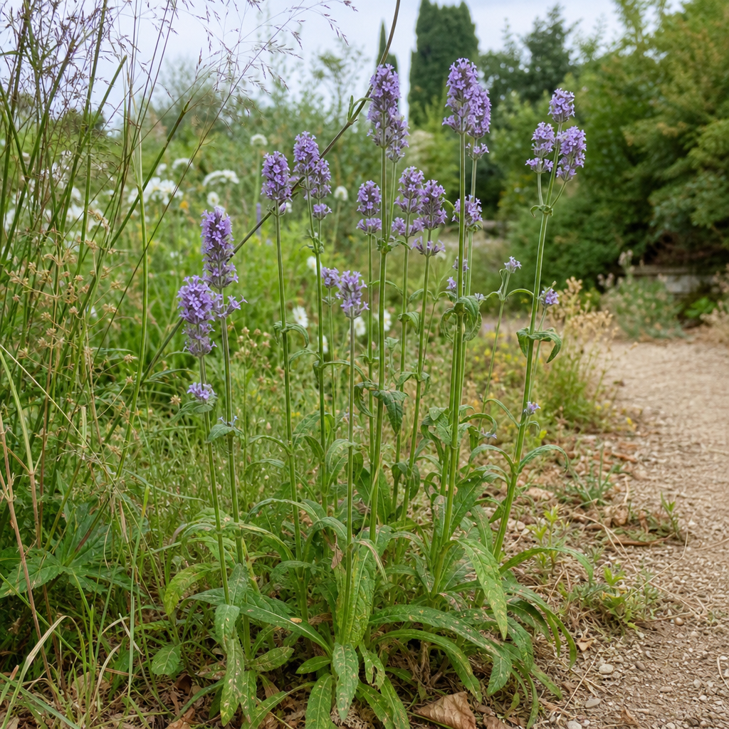 Verveine officinale aux petits épis de fleurs lilas