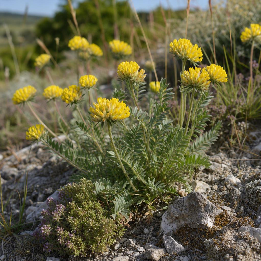 Vulnéraire aux bouquets de fleurs jaunes