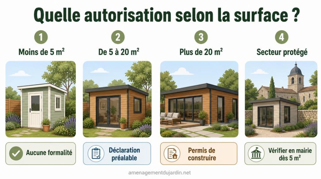 Seuils d’autorisation pour une annexe dans le jardin