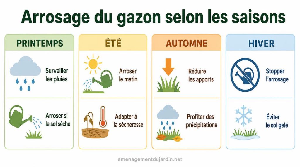 Calendrier saisonnier pour l’arrosage du gazon
