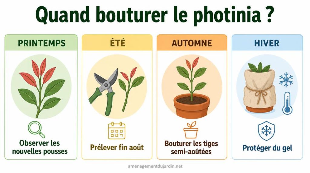 Calendrier saisonnier pour bouturer un photinia