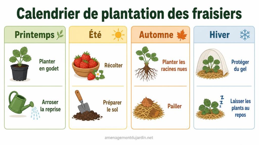 Calendrier saisonnier pour planter et protéger les fraisiers