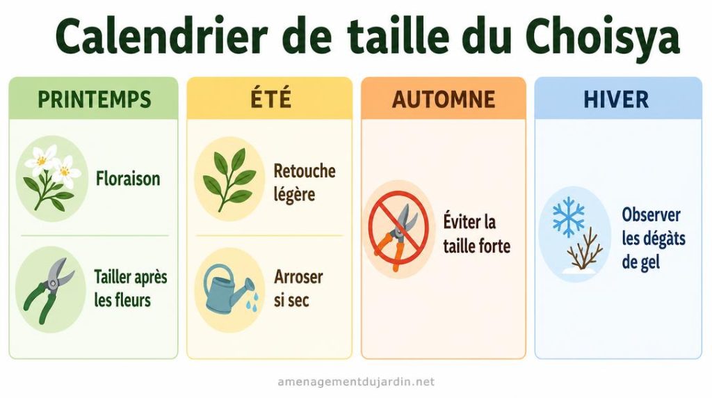 Calendrier saisonnier pour tailler un oranger du Mexique