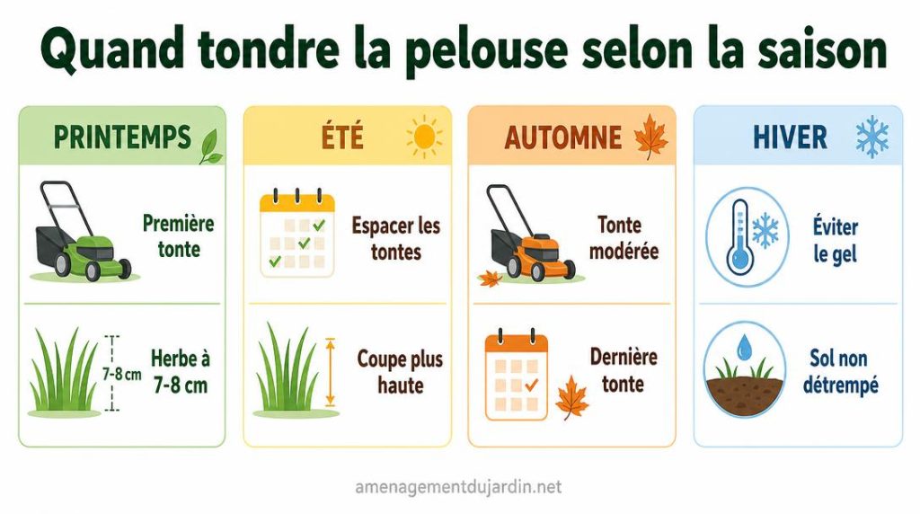 Calendrier de tonte de pelouse au fil des saisons