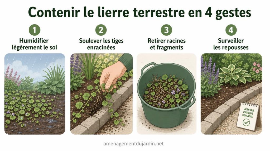 Quatre gestes pour contenir les stolons au jardin