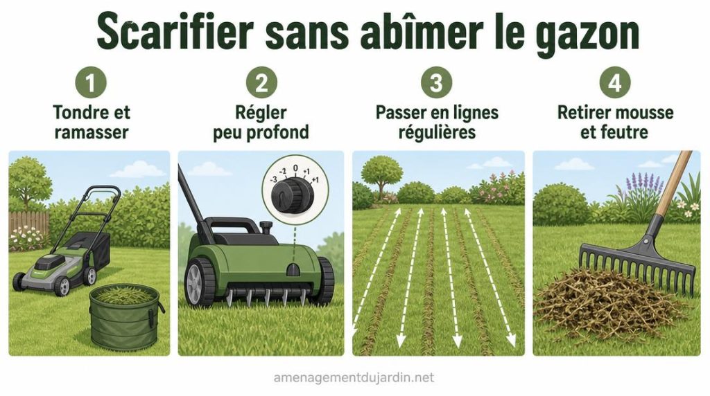 Quatre étapes pour scarifier une pelouse