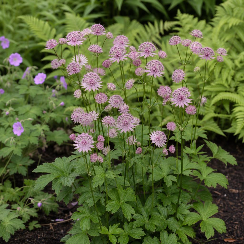 Fleurs étoilées roses de grande astrance