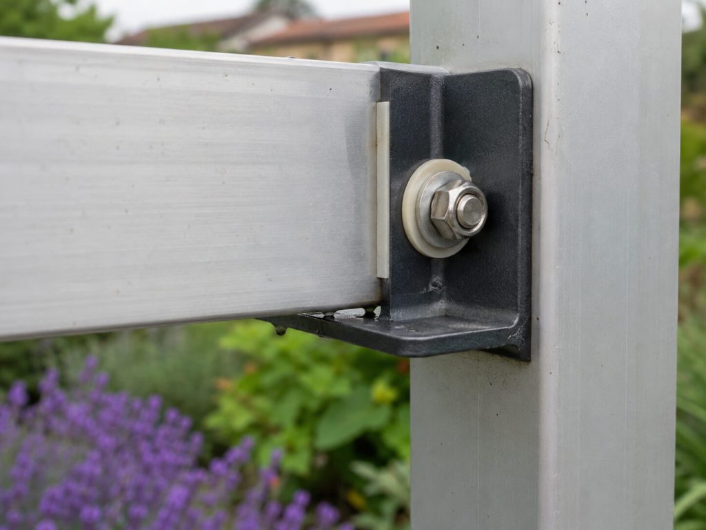 Rondelle isolante entre métaux sur une pergola