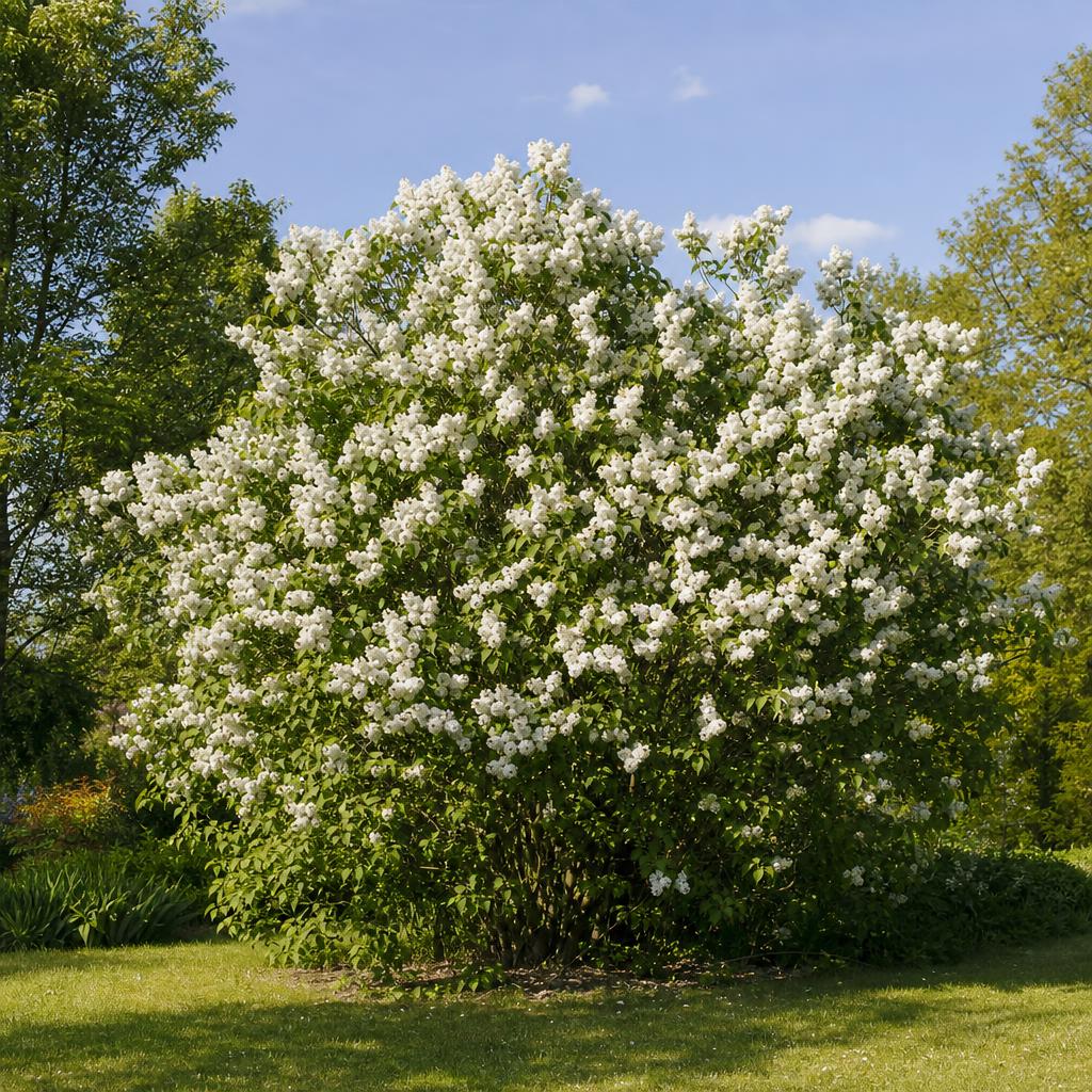 Lilas Jeanne d'Arc aux nombreuses panicules blanches