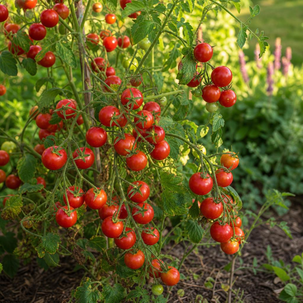 Grappes rouges mûres de tomates Miel du Mexique