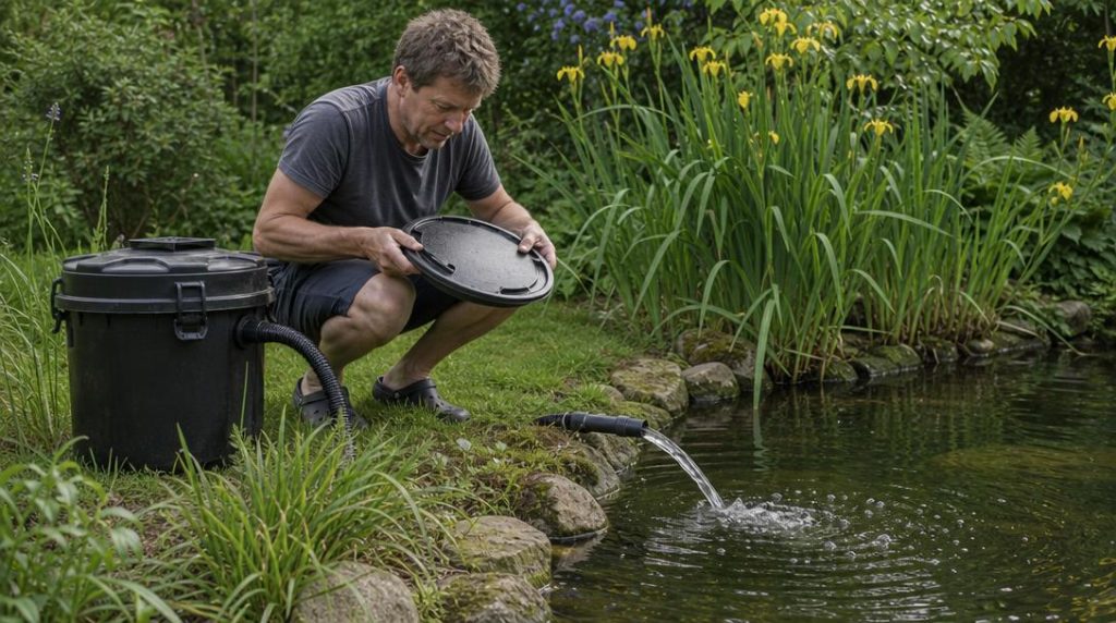 Retour d'eau d'un filtre dans bassin végétalisé