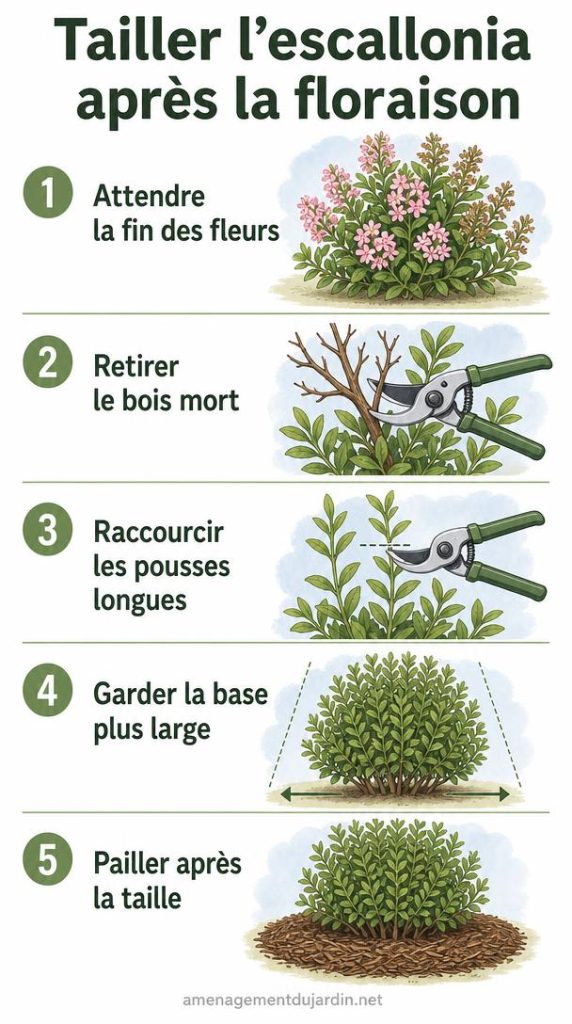 Étapes pour tailler un escallonia après la floraison