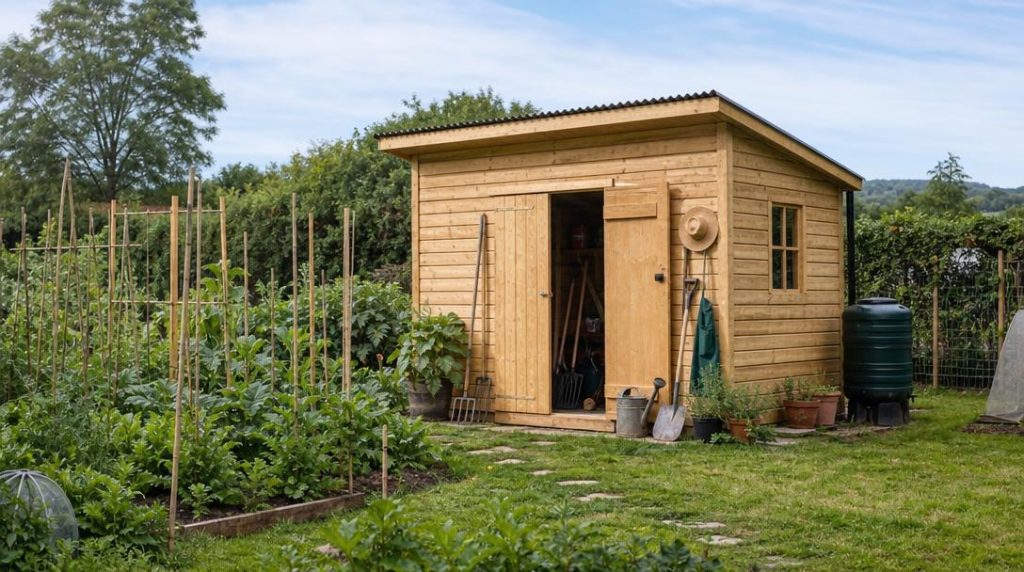 Abri de jardin de 10 m² près du potager