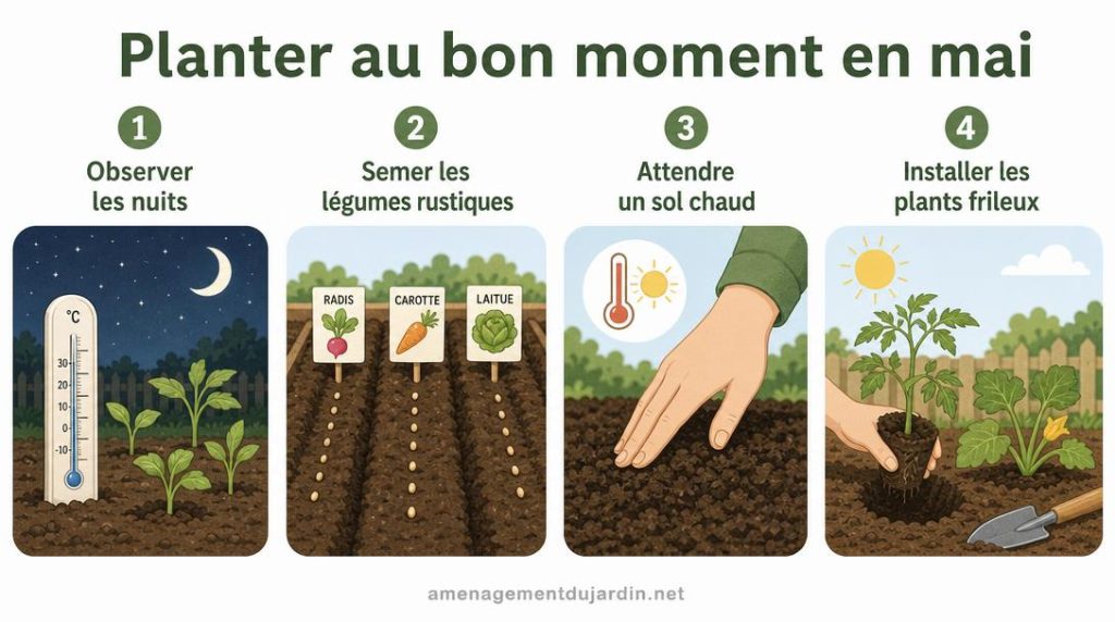 Calendrier illustré des semis et plantations de mai