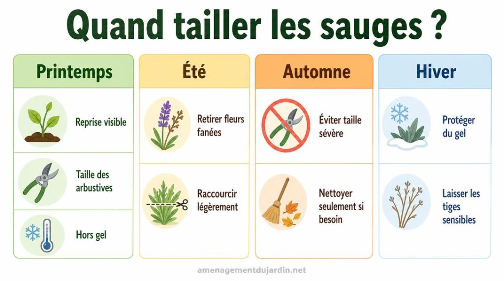 Calendrier saisonnier pour tailler les sauges au jardin