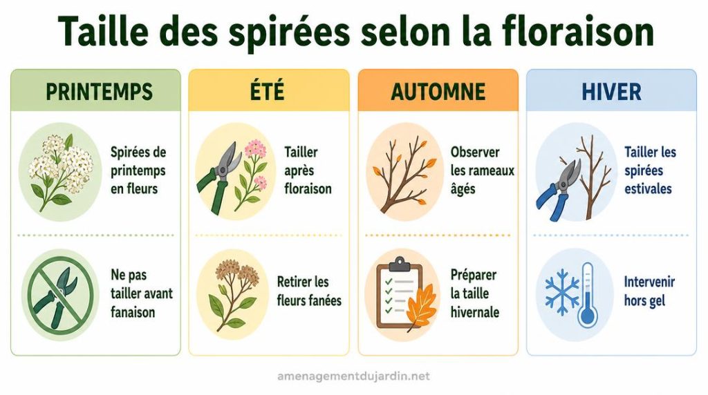 Calendrier saisonnier pour tailler les spirées