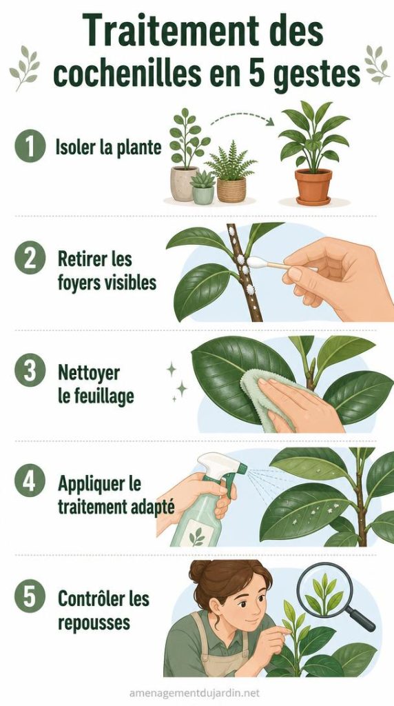 Cinq étapes pour traiter une plante infestée de cochenilles