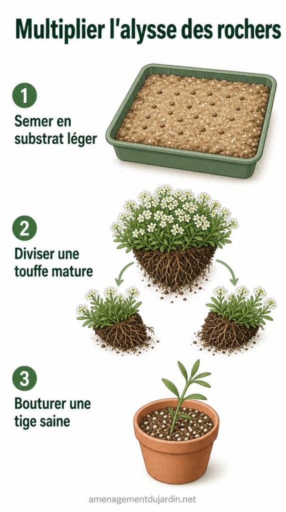 Semis division et bouturage de l'alysse des rochers