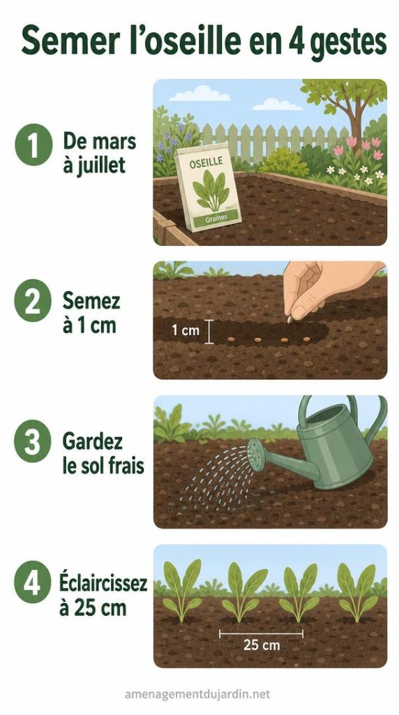 Quatre étapes pour semer l’oseille au potager