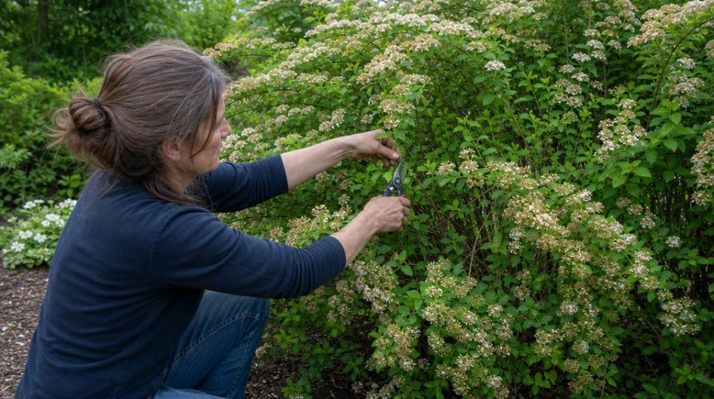 Taille après floraison d’une spirée de printemps